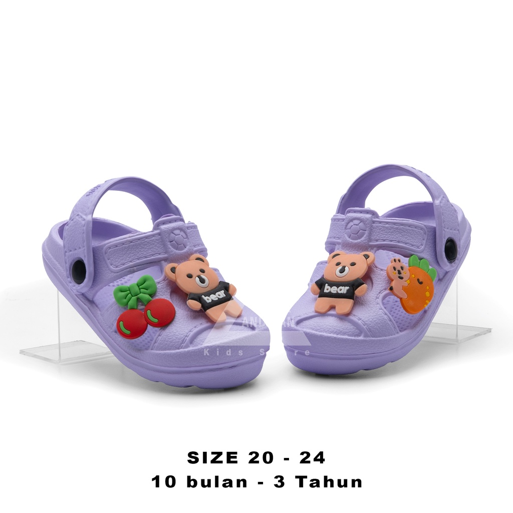 Sandal baim anak perempuan baby girls 1 - 3 tahun dengan karakter menyala