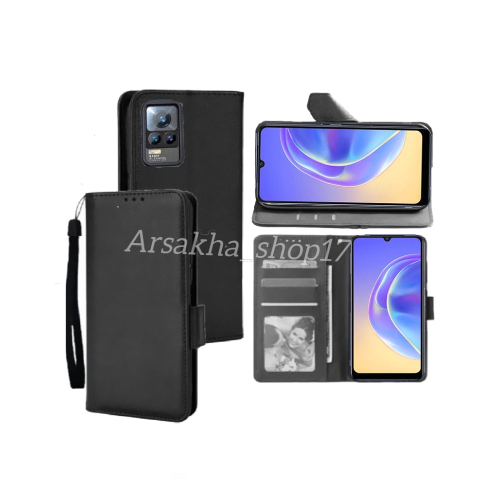 Case Untuk  VIVO V21/V21E  Flip Cover Leather Premium Casing Dompet HP