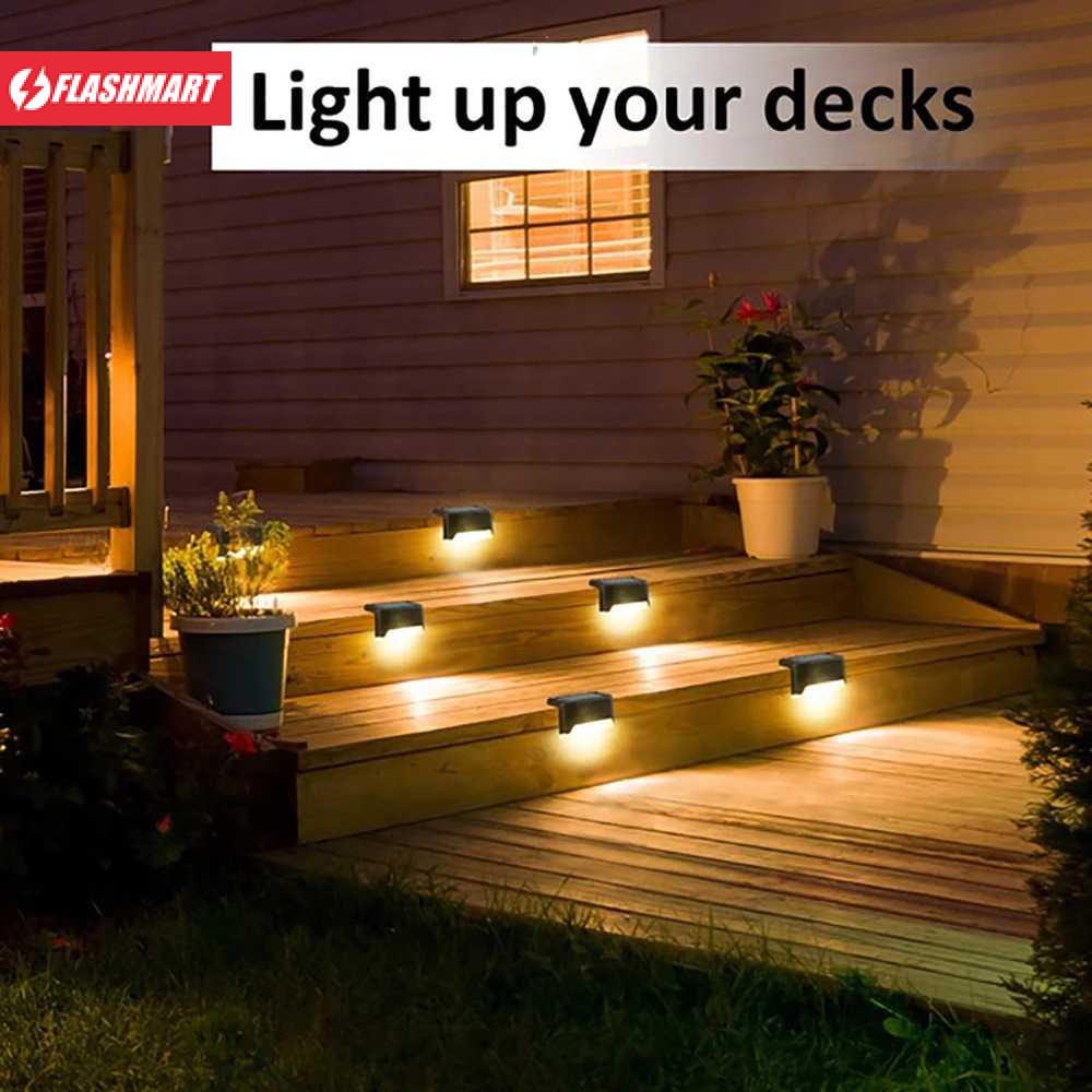 Flashmart Lampu Taman Hias Deck Light Solar Waterproof Warm White 8 PCS - L20