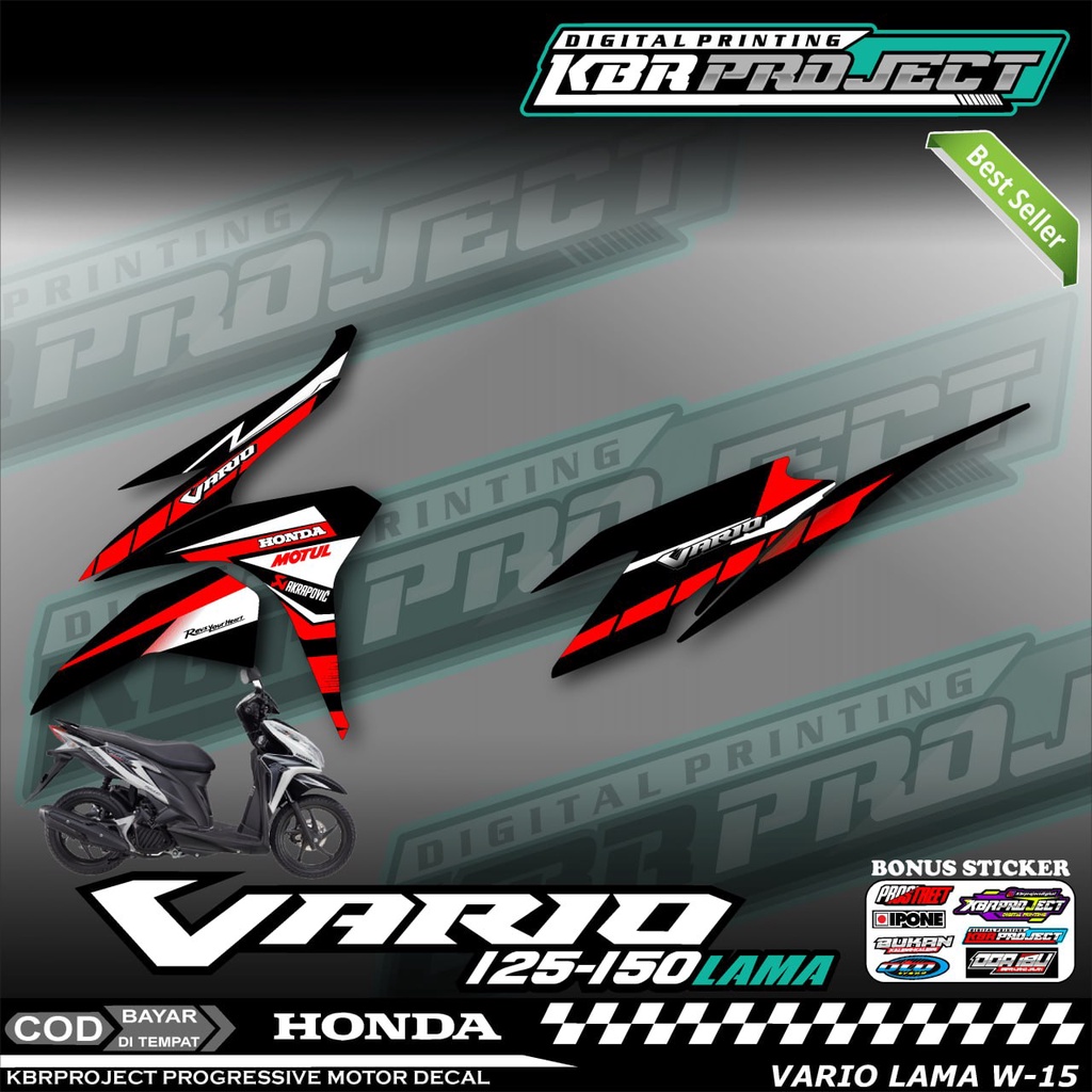VARIO 125-150 LAMA STIKER SRTIPING MOTOR KEREN LIS VARIASI STIKER MOTOR HONDA RACING W.15 BISA COD