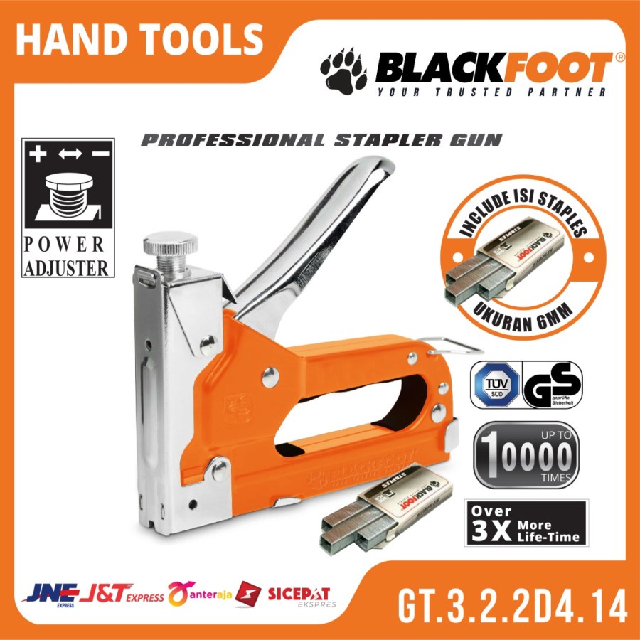 

Staple Gun Hekter Rak Atap Professional Blackfoot 4-14 mm Staples Tembak Heavy Duty