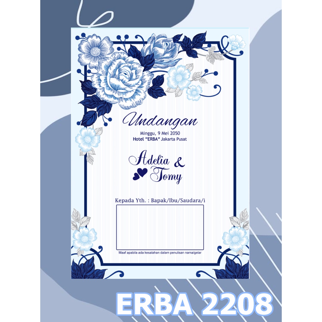 

Blangko Undangan Pernikahan ERA BARU / ERBA 2208 UNDANGAN KOSONGAN / UNDANGAN + CETAK / HARGA MURAH BERKUALITAS