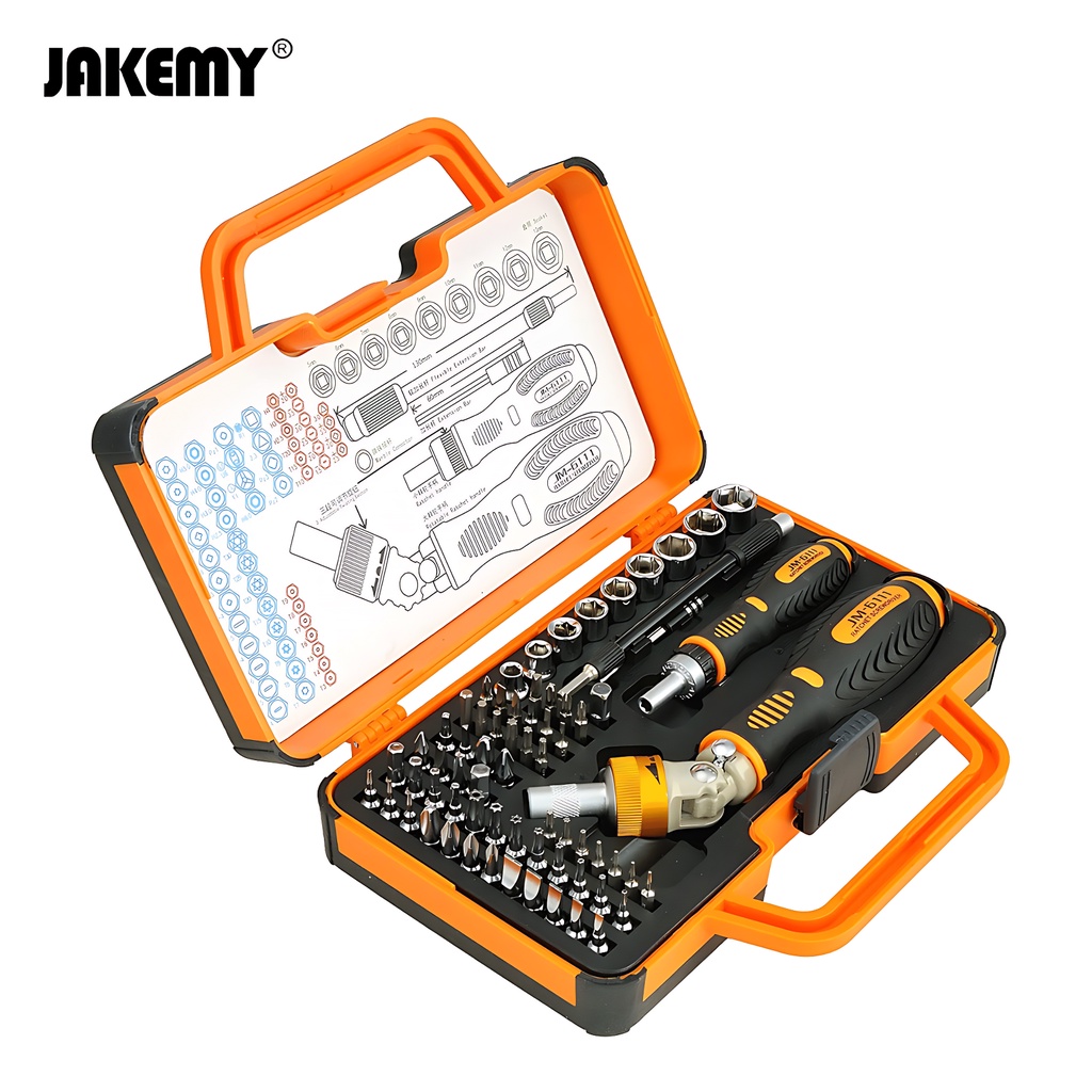 Jakemy 69in1 Obeng Set Hp Torx Triangle Phillips Kunci Sok Screwdriver Set Original JM-6111