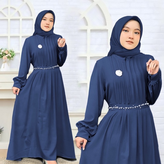 MAXI DRESS REIN RELINE GAMIS ANAK PEREMPUAN TERBARU BAHAN SHAKILA PREMIUM AKSEN MUTIARA PEARL TEMBAK