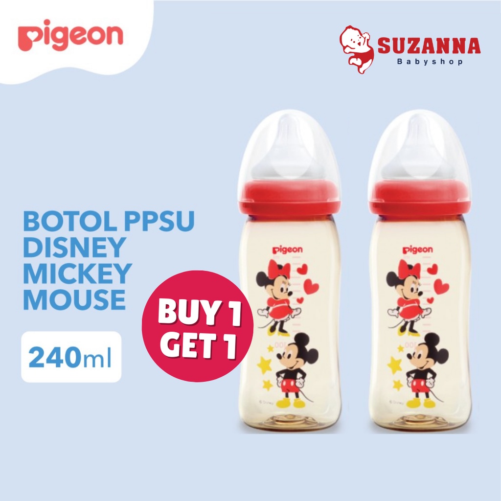 Pigeon Buy 1 Get 1 Botol Susu PPSU Mickey Disney 240 Ml