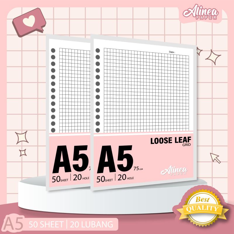 

[JUAL RUGI] Binder Refill A5 | Isi Binder A5 Kotak | Loose Leaf isi 50 | Isi Kertas File Notebook