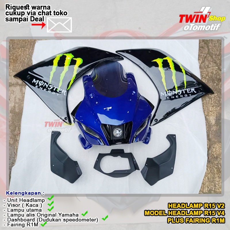 HEADLAMP R15V4 PLUS FAIRING PNP YAMAHA R15V2, HEADLAMP R15V4 PNP R15V2 PLUS FAIRING