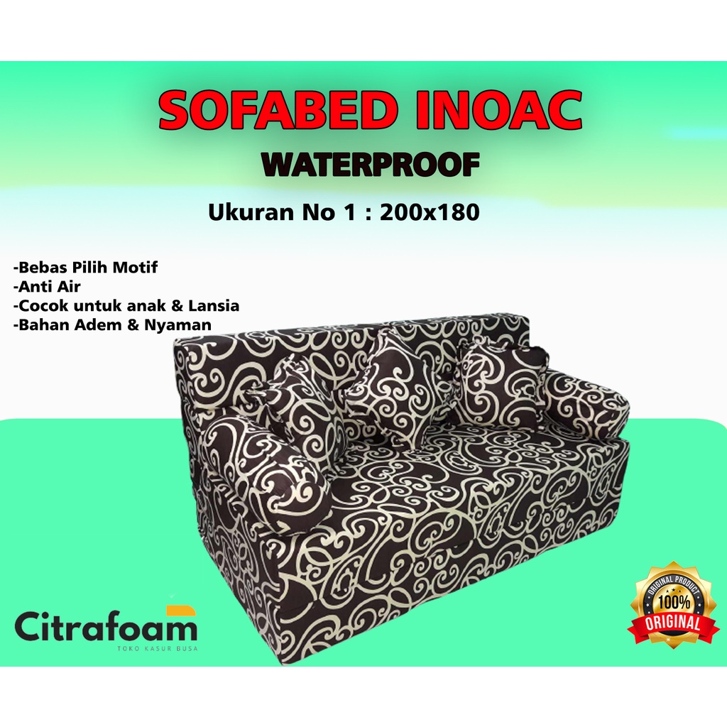 SOFA BED INOAC WATTERPROOF Ukuran No 1 / 200x180 Cm / ANTI AIR Garansi 10 Tahun Sofabed INOAC EON LG