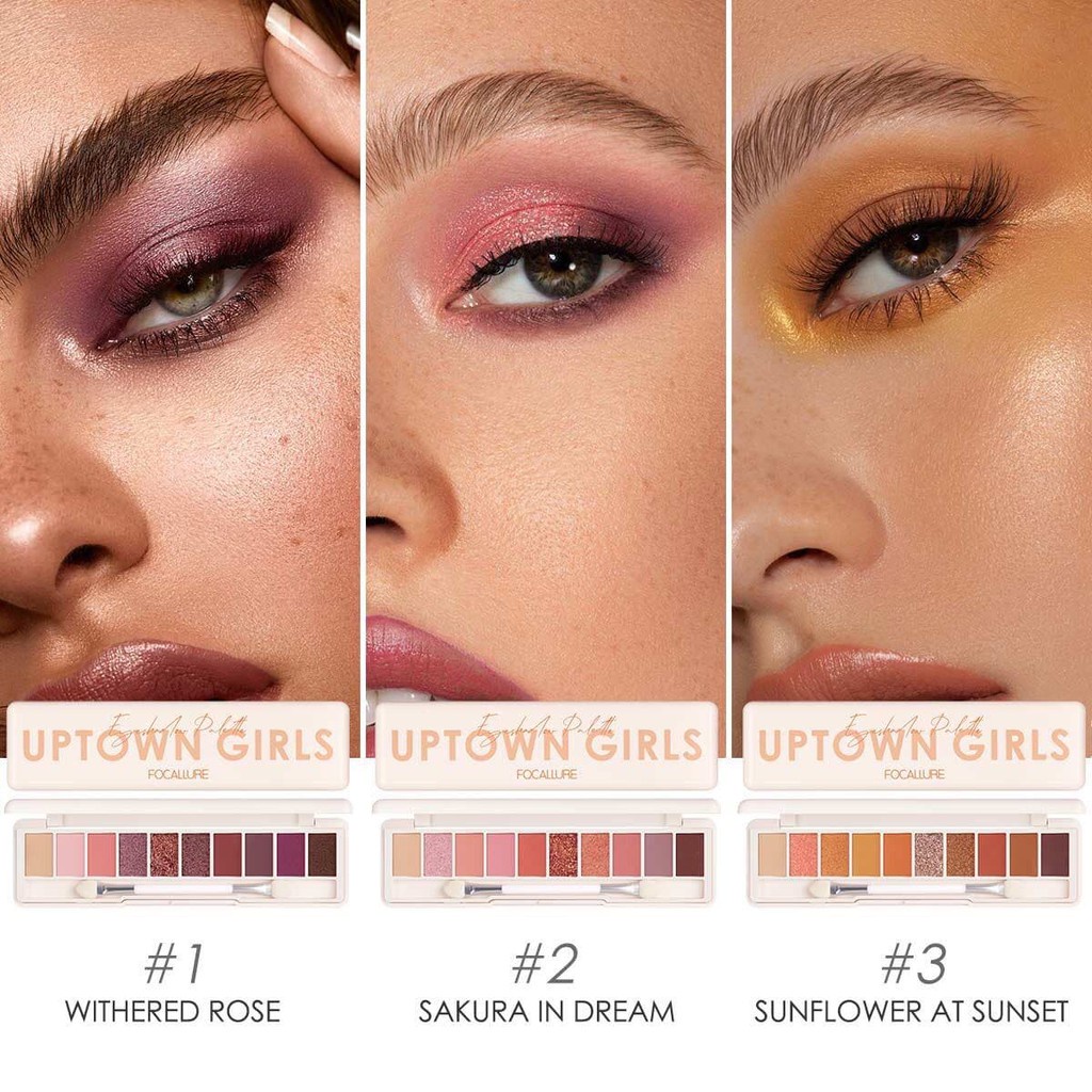 ❤ MEMEY ❤ FOCALLURE Uptown Girl 10 Colors Eyeshadow Palette FA158 ✔️BPOM