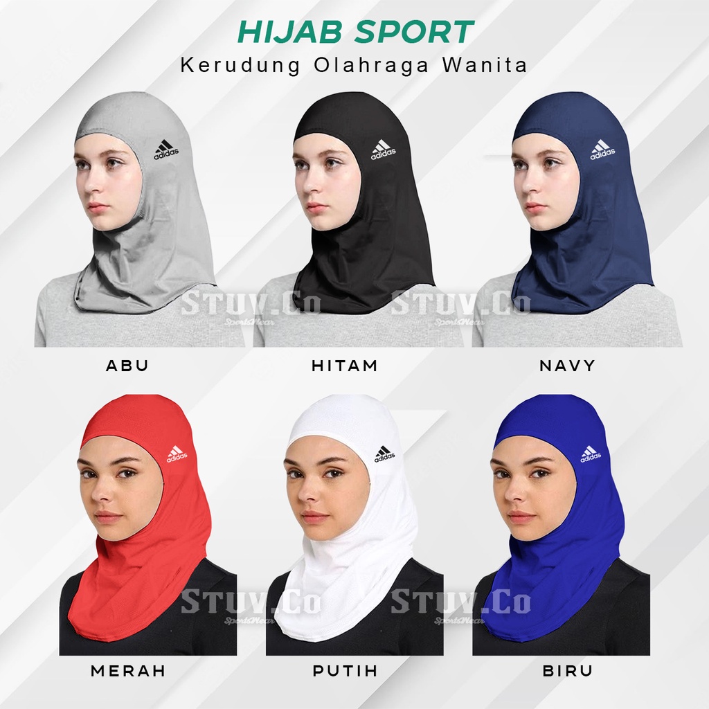 HIJAB SPORT JILBAB INSTAN KERUDUNG OLAHRAGA WANITA BAHAN SPANDEX ADEM DAN LEMBUT 6 WARNA