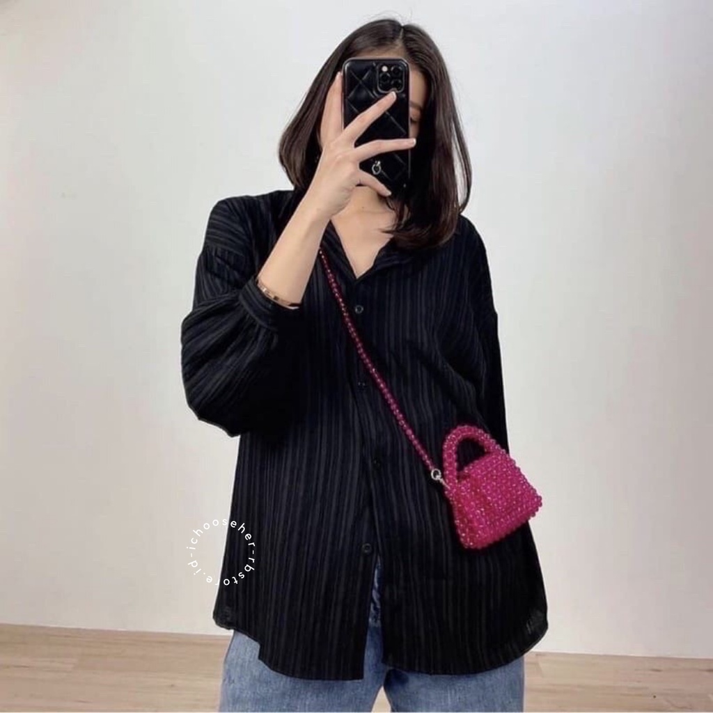 Kemeja Wanita Harri Shirt Basic Kemeja Lady Crush Oversize