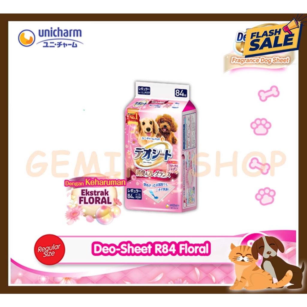 DEO SHEET UNICHARM SMALL DOG ALAS ANJING ( AROMA FLORAL / GREEN )