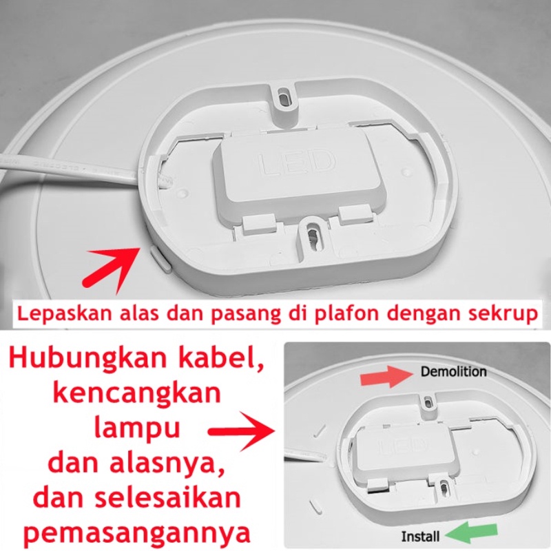 Golden LED Plafon 24W/36W 3 Warna Hemat Energi