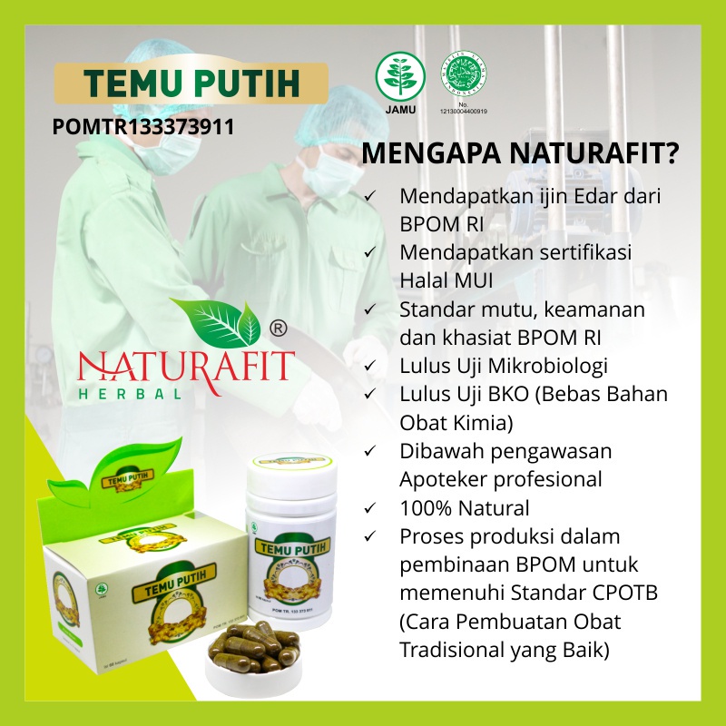 Kapsul Temu Putih Anti Kanker Anti Oksidan  Menjaga Kesehatan Penderita Kanker 100% Herbal Naturafit