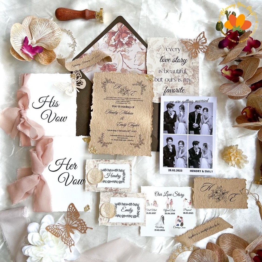 keepsake wedding vows set undangan aesthetic wedding stationery calligraphy kaligrafi invitation