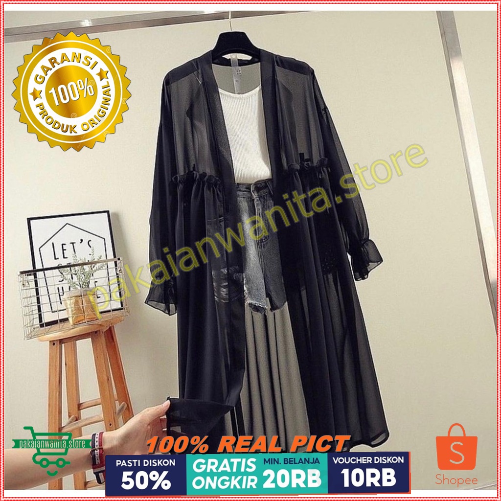 (BB MAX 65 KG)DELAYA CARDY/LONG OUTER CARDIGAN WANITA MUSLIMAH/CARDI PANJANG POLOS MURAH/bRUKAT
