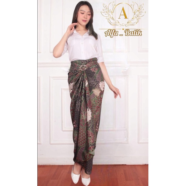 rok lilit jumbo / rok lilit batik terlaris / rok lilit kondangan / rok lilit aurel green