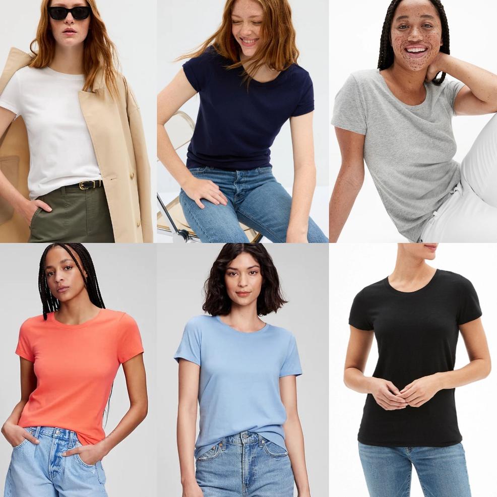 Langsung Order Kaos Wanita GAP Favorite Crewneck T-Shirt