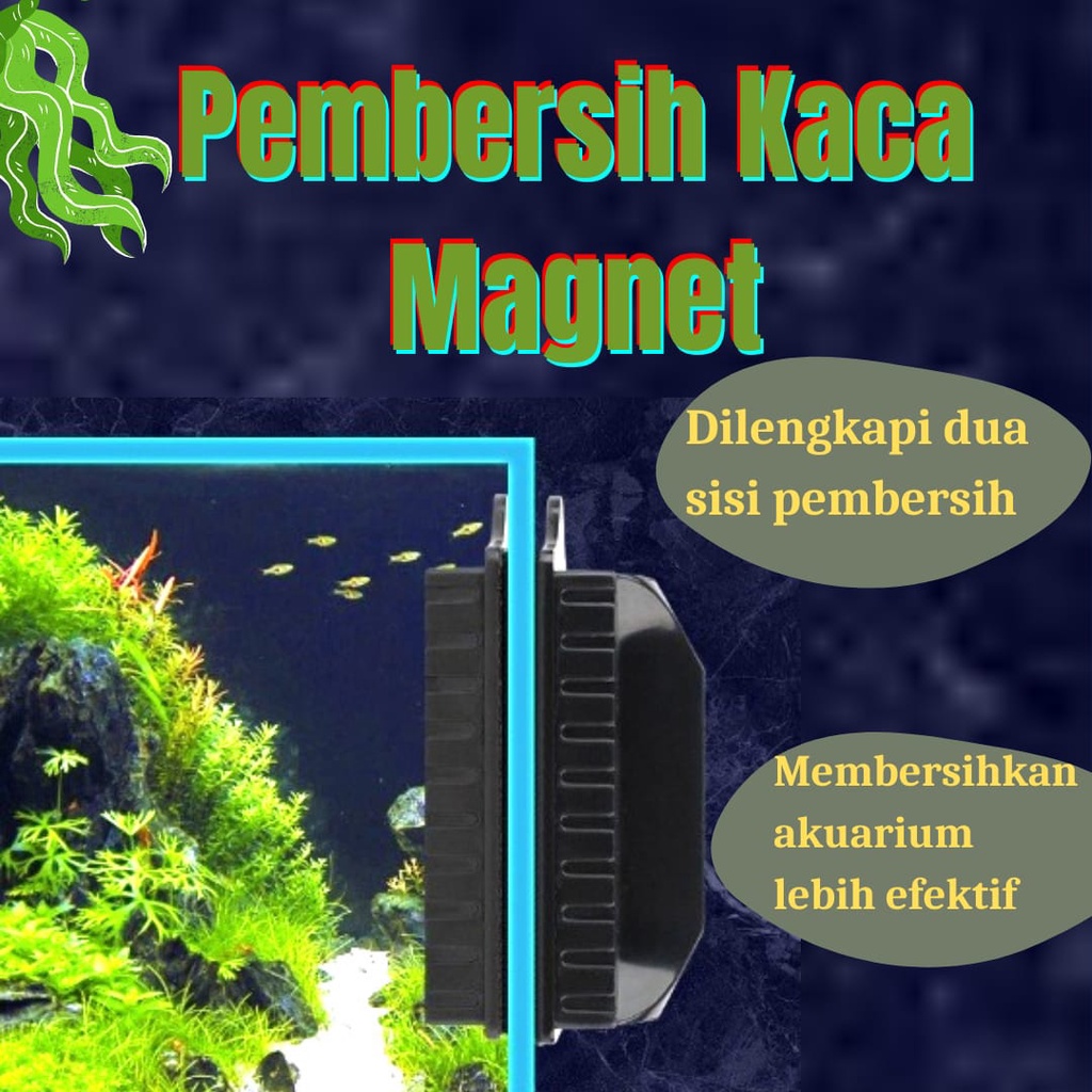 Pembersih Kaca Magnetic Magnet Brush SMALL KECIL Aquarium Aquascape Murah