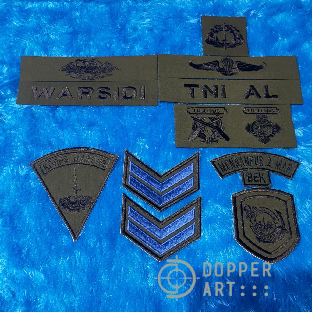 FULL 1 SET Brivet PDL TNI/Atribut PDL TNI/PDL Malvinas Hijau TNI AL&TNI AD Ukuran Terbaru/Kecil