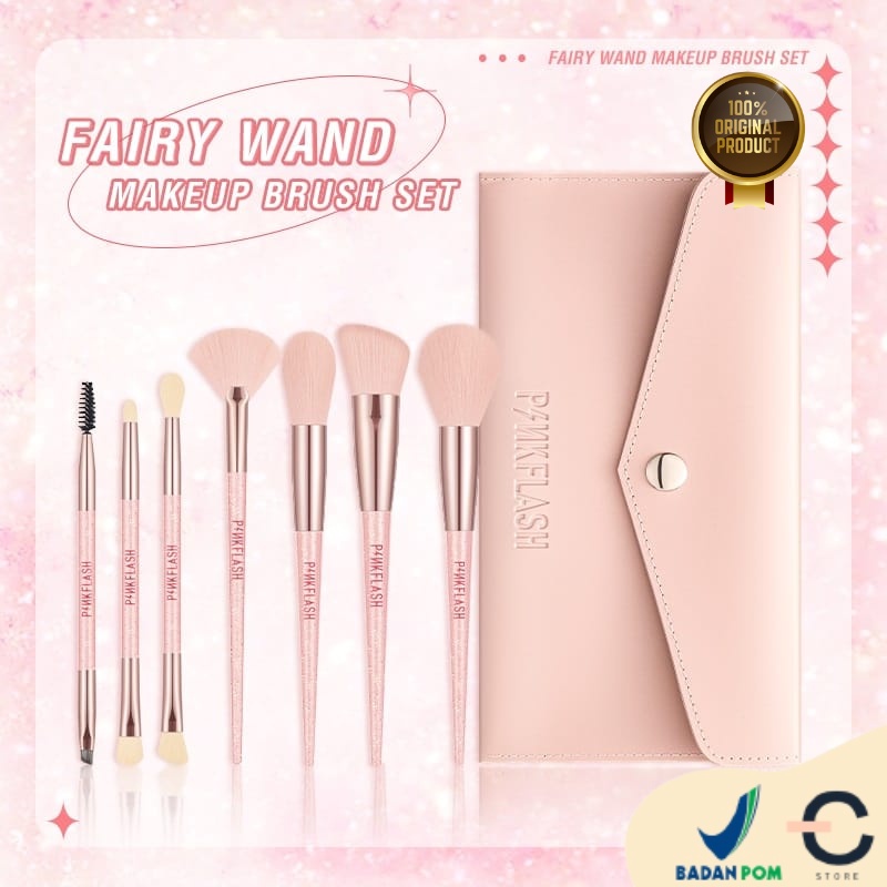 [ORI BPOM] PINKFLASH Makeup Brush Kuas makeup lengkap Fairy Wand Beauty Brush Makeup Tool Multi-use | Beauty Brush | Makeup Tool | Kuas Make Up | Spoolie Brush and Angled Brush Eyelash Brush Precision Smudge Brush | PF-T04