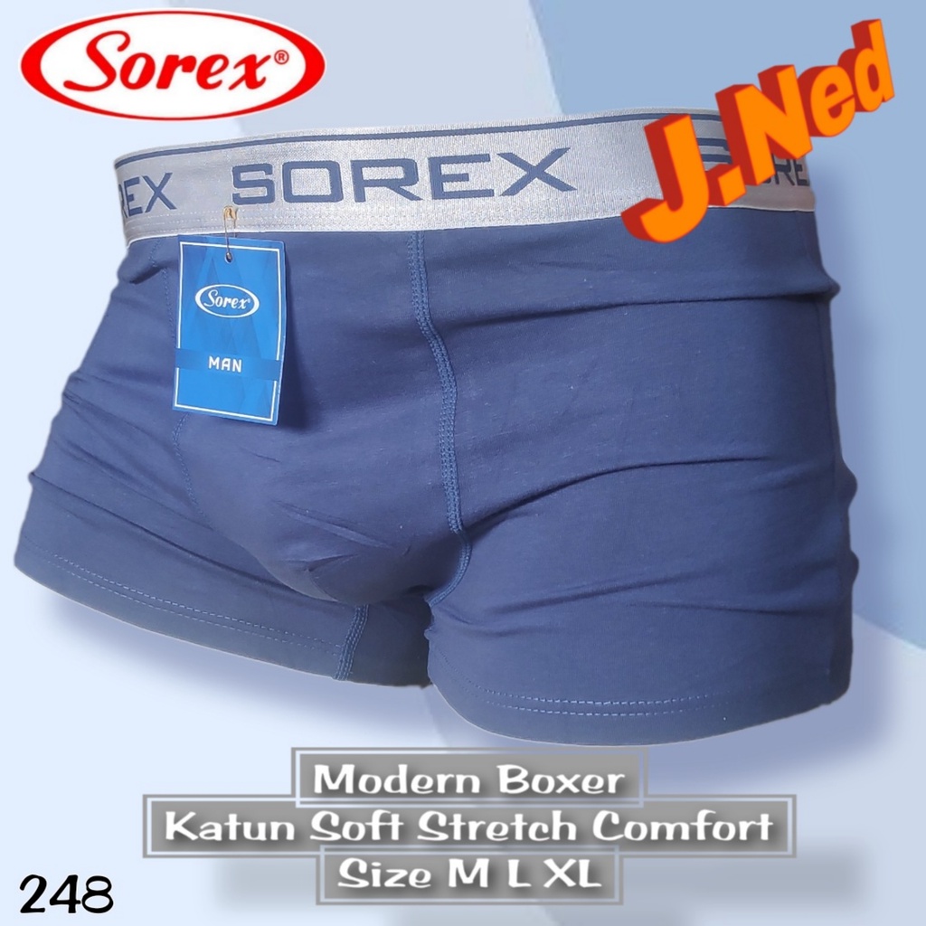 J248D - PER BOX ISI 2 PCS CELANA DALAM BOXER PRIA SOREX SIZE S - XL