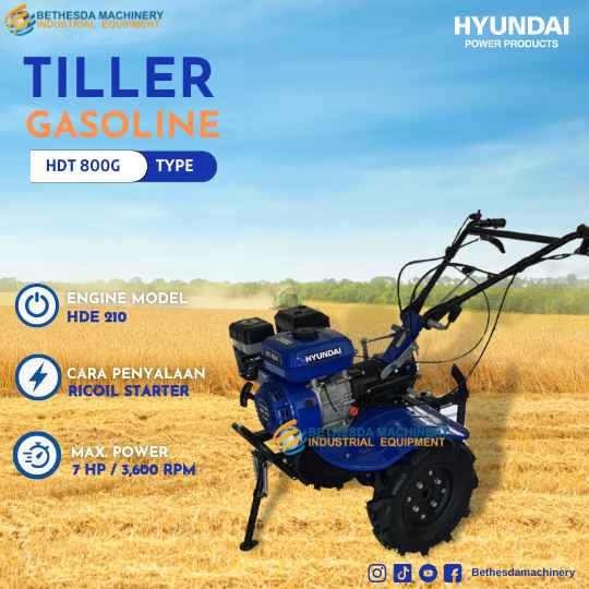 Mesin Traktor Mini Bajak Sawah Bensin / Tiller Gasoline HYUNDAI HDT800G