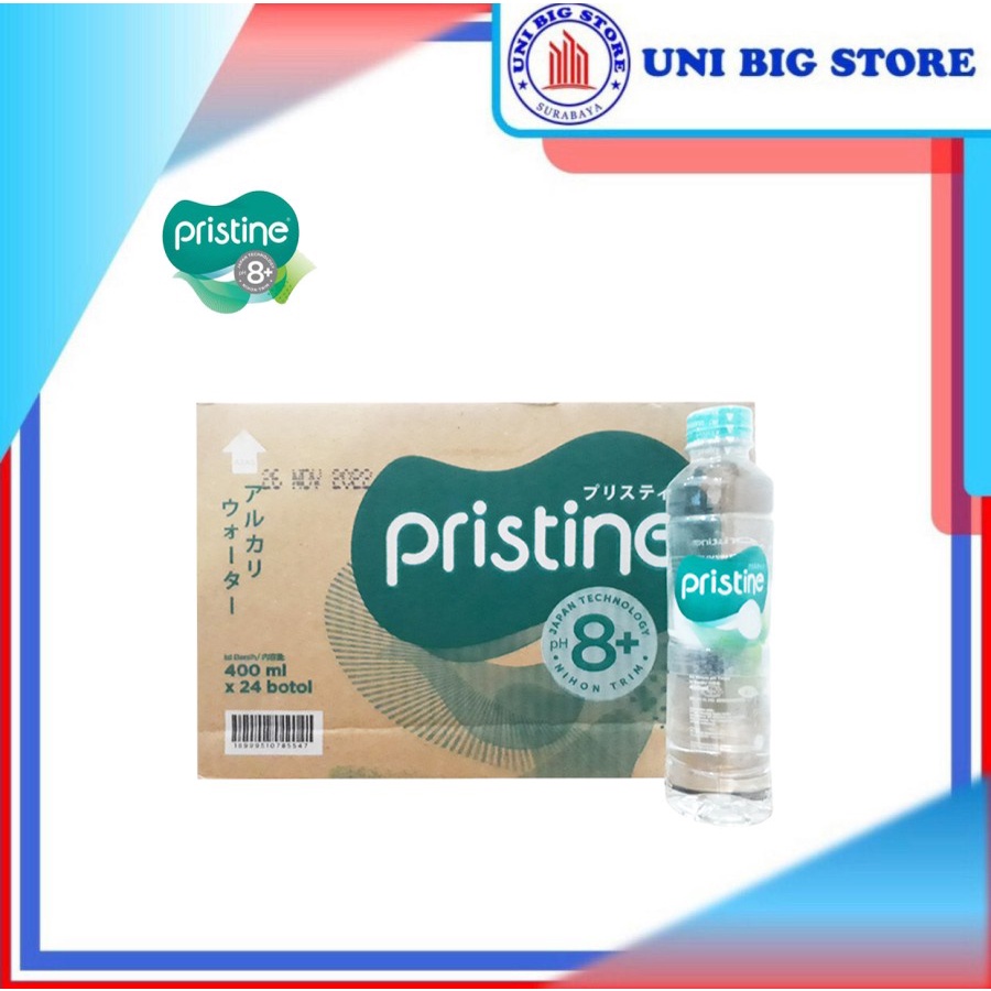 

PRISTINE 8+ Water 400 ml x 24 botol / Dus - Air mineral Carton