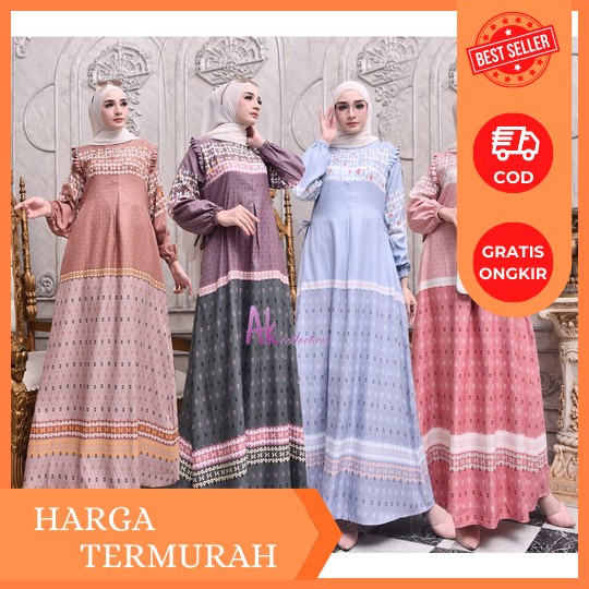Sasikirana - Marbella Kaftan Bahan Ceruty Babydoll / Baju Gamis Wanita Terbaru 2023 / Gamis Kaftan W