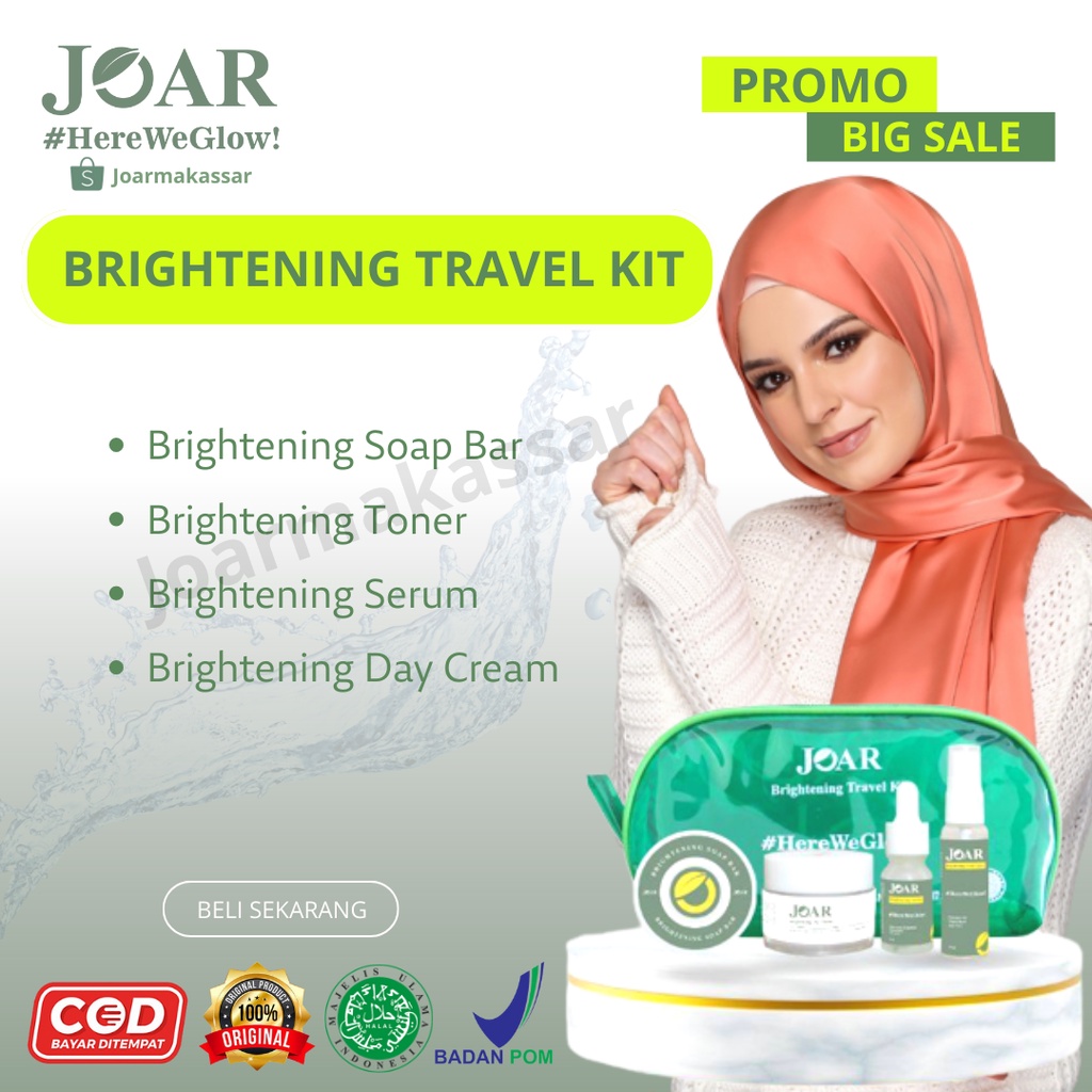 (BISA COD) Paket Travel kit Joar Skincare Brightening Series Serum, Soap Bar, Toner dan Day Cream/BP