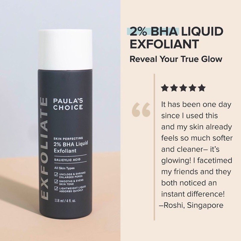 USA ORIGINAL Paula's Choice Skin Perfecting 2% BHA Liquid Salicylic Acid Exfoliating Toner Paulas Choice 2% BHA 118ml