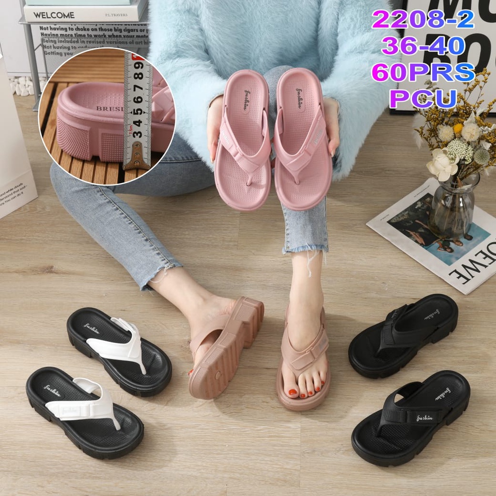 Sandal Jepit Tali Rubber Gesper Wanita Import Sol Tebal Winola Collection WNL 2208-2