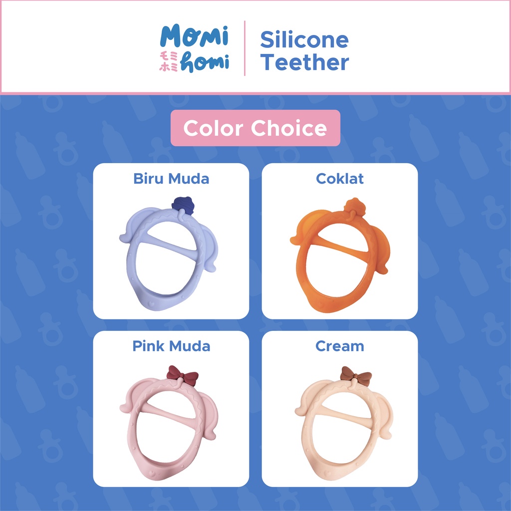 Momi Homi Teether Grab Silicone Elephant Gelang / Mainan Gigitan Bayi