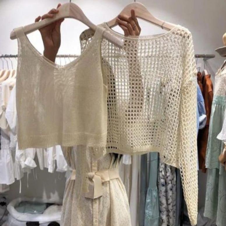 TERPERCAYA FX SHOP TOP VERMORRA RAJUT / ATASAN + INNER RAJUT / Fashion Wanita