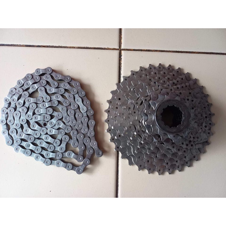 Sprocket Shimano HG50 9 speed 11-34t + Rantai Shimano 9 speed