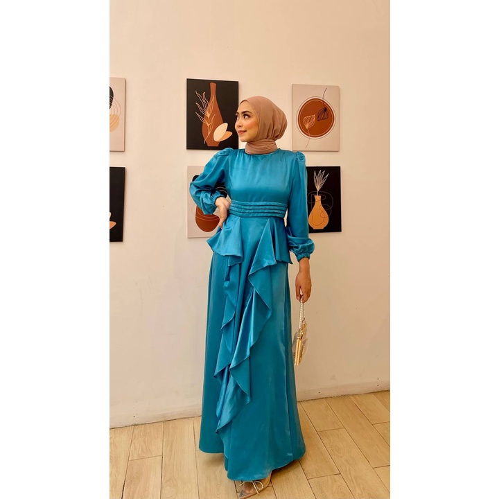 Talita Long Dress Baju Kondangan Gamis Pesta Wudhu Friendly Gaun Prewedding Seragam Bridesmaid