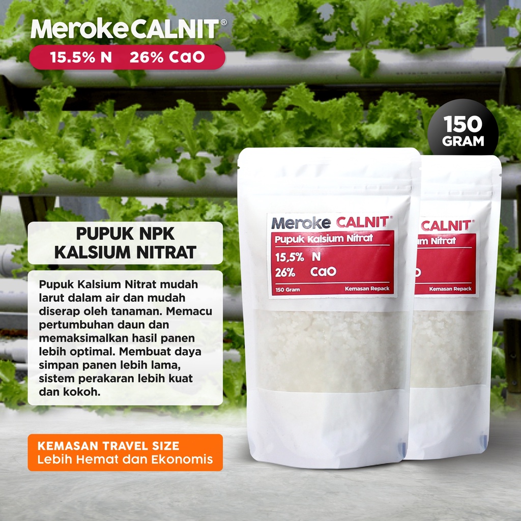 Pupuk Kalsium Nitrat Calnit Bahan Campuran AB MIX Hidroponik 150 Gram