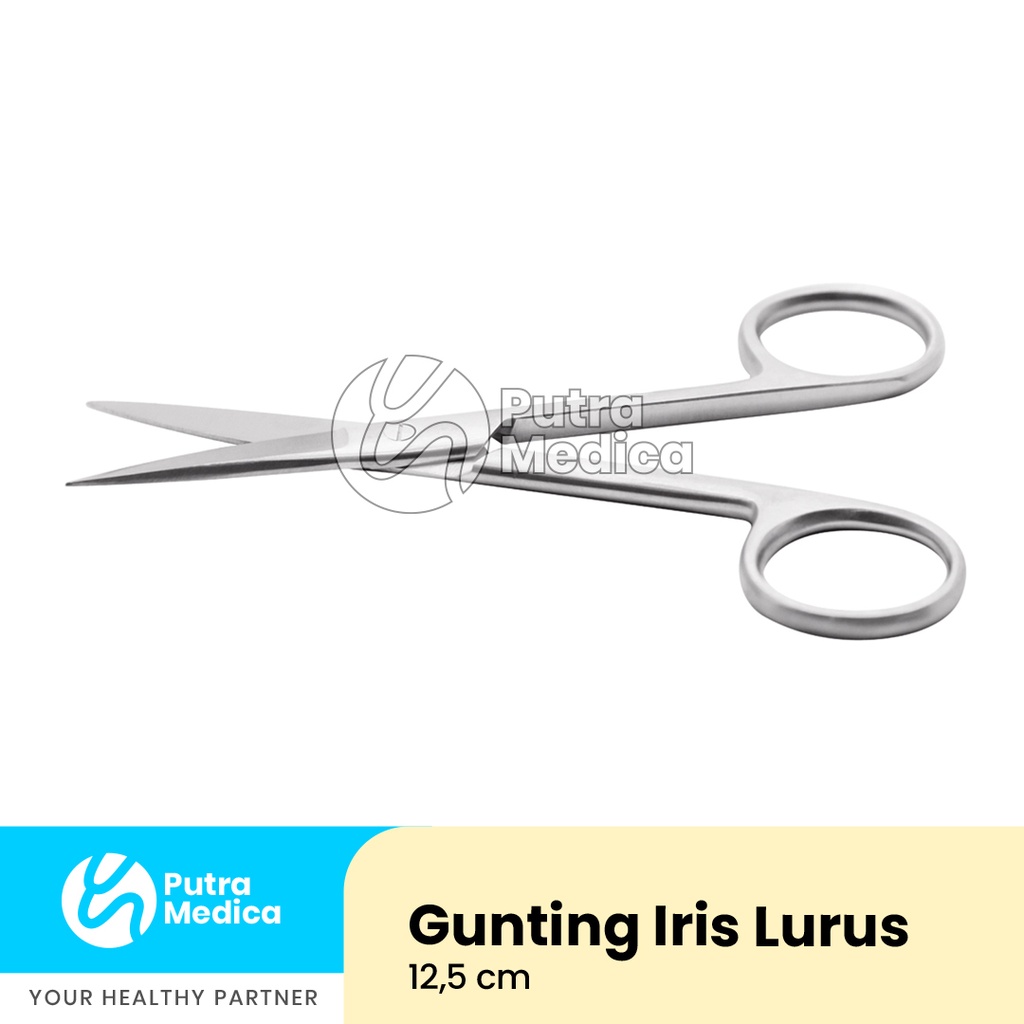 Gunting Iris 12,5cm / Instrument Instrumen Bedah Operasi / Surgical Scissor Stainless Steel