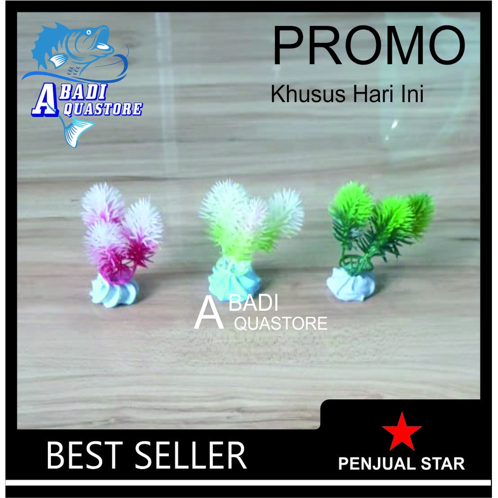 Hiasan Aquarium KAKTUS -  Bunga Plastik Aquarium - Hiasan Aquarium - Bunga Hiasan Aquarium - Tanaman