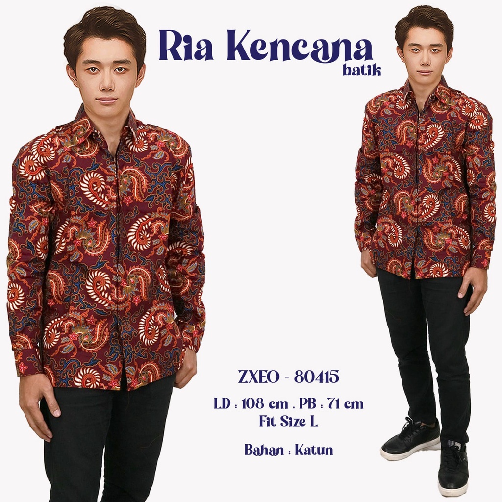 kemeja batik pria murah kantong satu full kancing ria batik solo