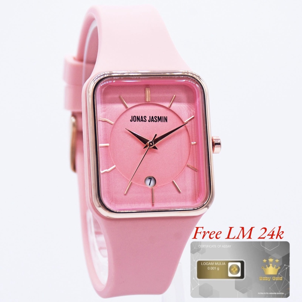 FREE GIFT✅Jam Tangan JJ2237L Dm 3.1cm Tanggal Aktif Strap Karet