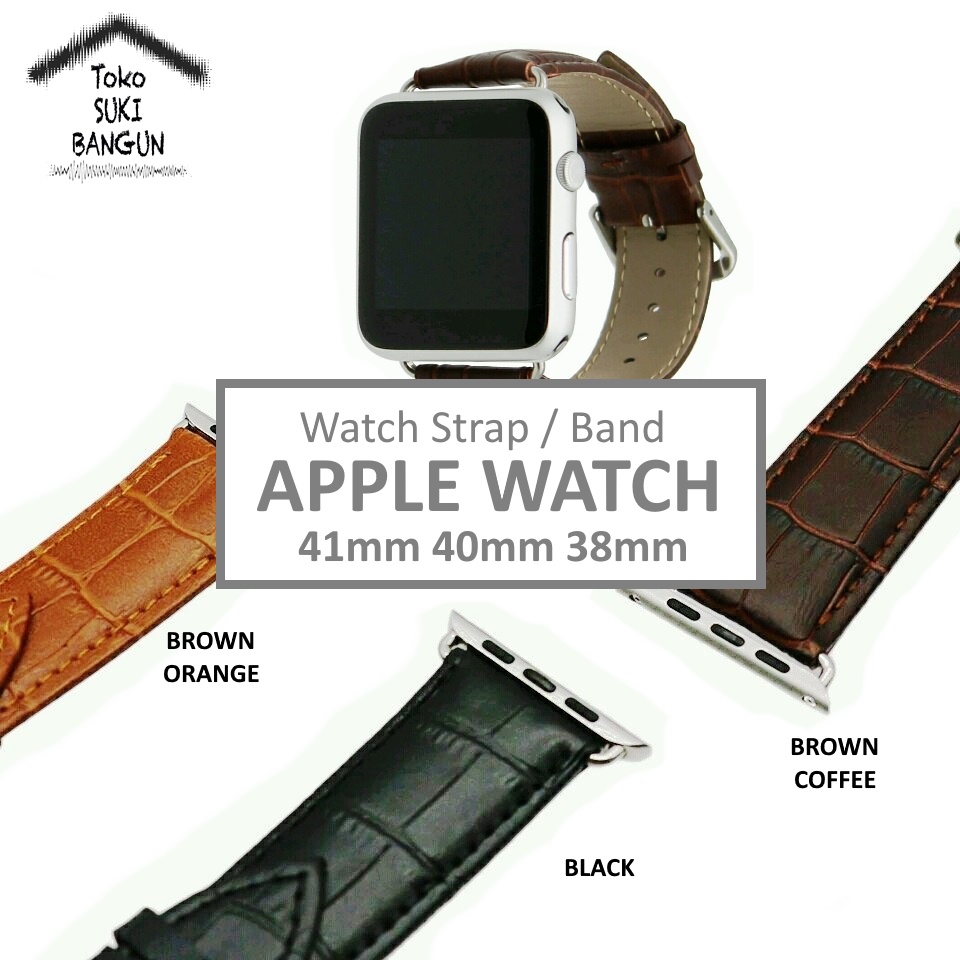 Strap Apple Watch Series 8 7 6 5 4 3 2 1 41mm 40mm 38mm TALI JAM Kulit Leather Buckle