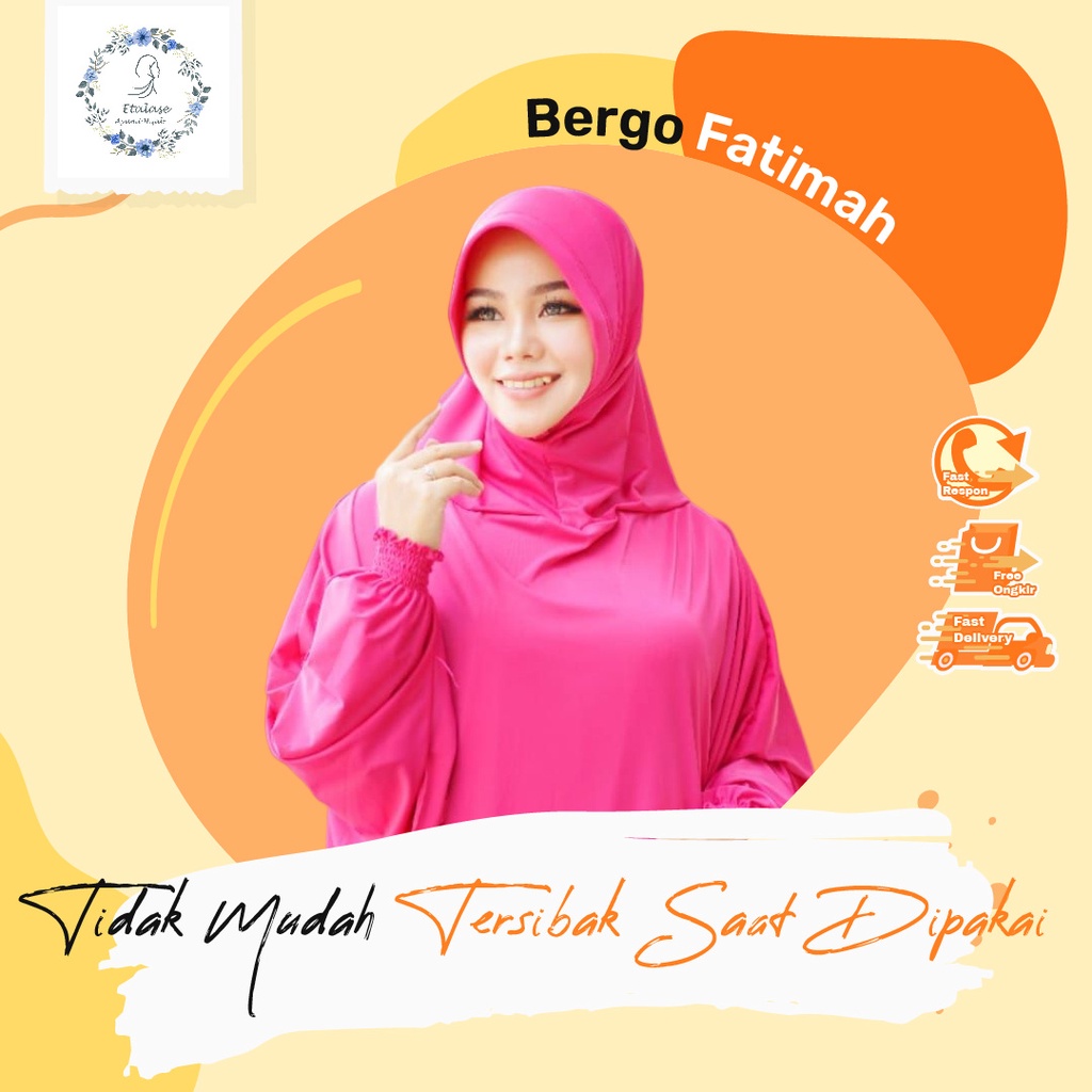 Bergo Fatimah Kerudung Jersey Lengan Panjang Hijab Syar I Wanita Muslimah By Etalase Ayumi Hijab