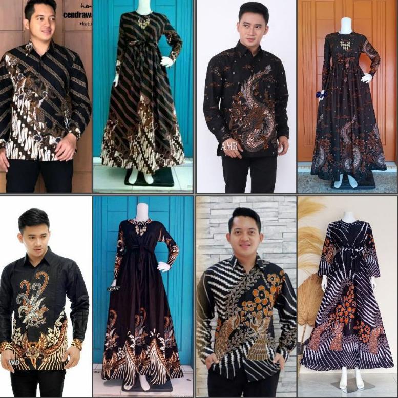 SPECIAL PRICE Special Baju Batik Couple Set Gamis Motif Naga Meong & Kawan2