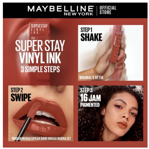 Maybelline Superstay Vinyl Ink 4.2ml - Liquid Make Up Lipcream Viral