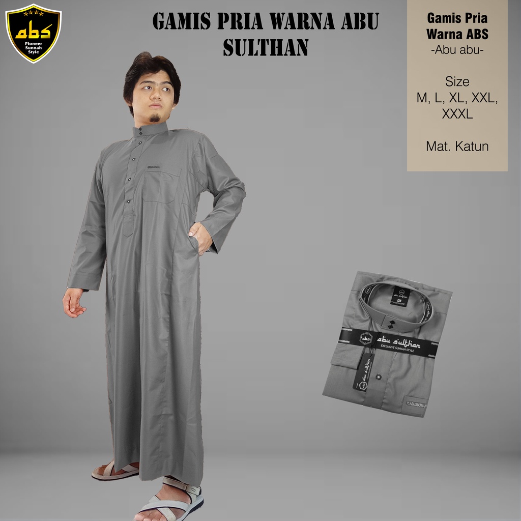 Gamis Jubah Al Haramain Abu Sulthan Pria Warna Polos Dewasa