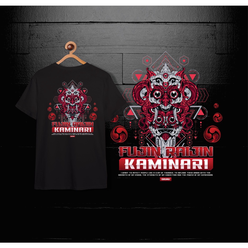 Ozuru Japan Style T-shirt Fujin Raijin Kaminari Kaos Design Premium