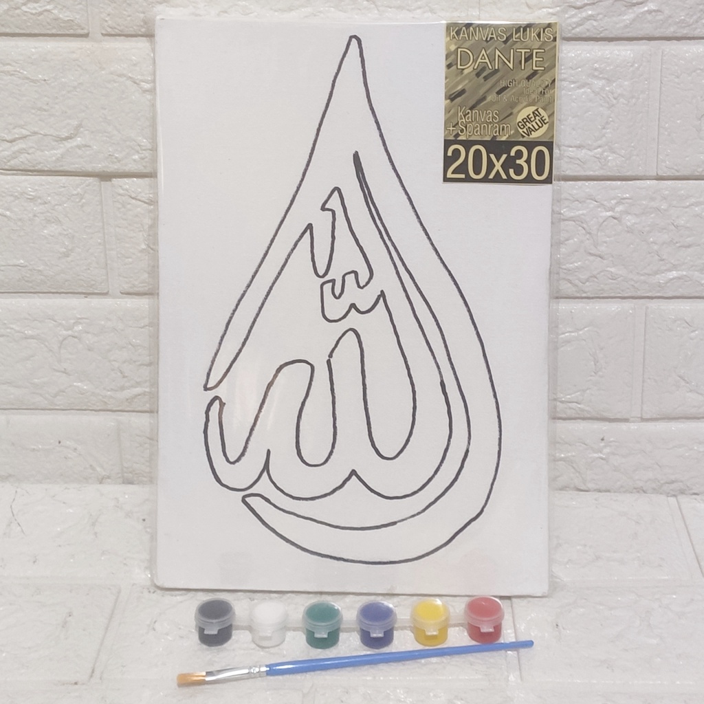 

Mewarnai Sketsa Kanvas Lukis Kaligrafi +Cat Acrylic +Kuas