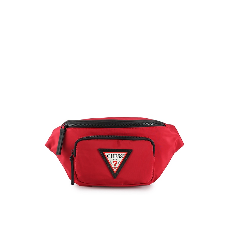 Tas Pinggang Guess Original Originals Bum Bag Solid shade pouch with logo patch WaistBag Bags Natal 