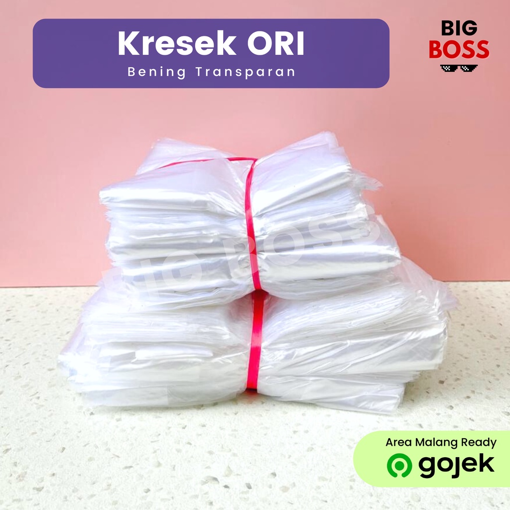 [BERAT 1KG] Kantong Kresek Bening Transparan HDPE LOS Kiloan uk 15 21 24 28 / Kresek Bening ORI / Kresek Makanan